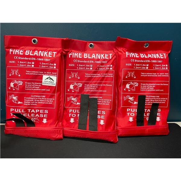 Lot of 3 Fire Blankets