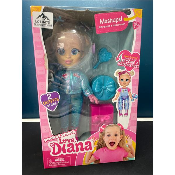 Lot of 1 Pocket Watch Love Diana Mashups Doll - Astronaut & Hairdresser Outfits