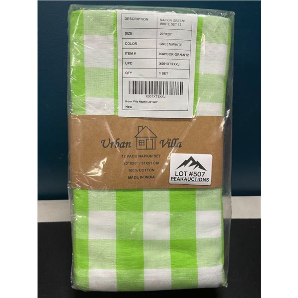 Lot of 1 Pack of Urban Villa 12PC Premium Oversized Dinner Napkins - 20 x 20 in Size