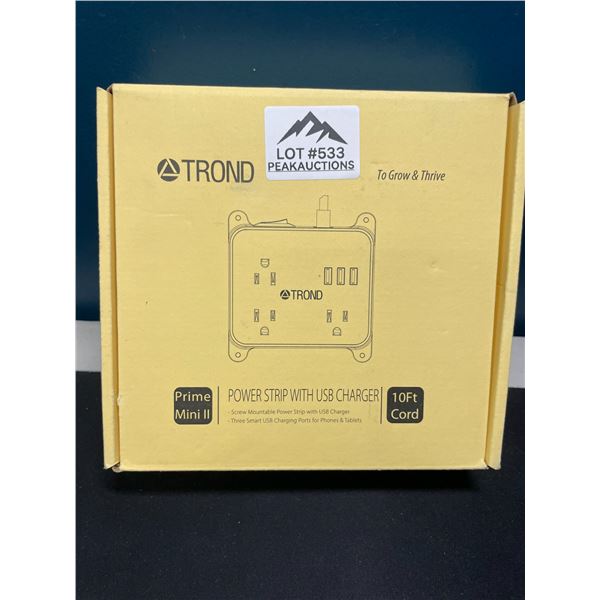 Lot of 1 Trond Prime Power Bar/Surge Protector w/ Multiple Outlets & USB Ports, & 10FT Cord!