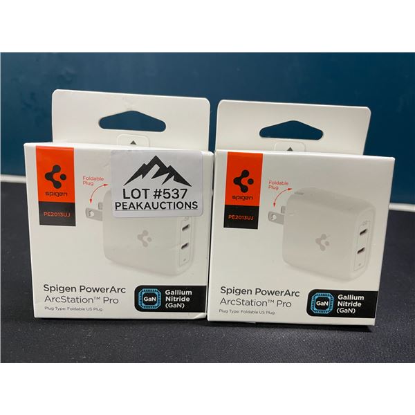 Lot of 2 Spigen PowerArc ArcStation Pro GaN Fast 40W Dual-Port Wall Chargers