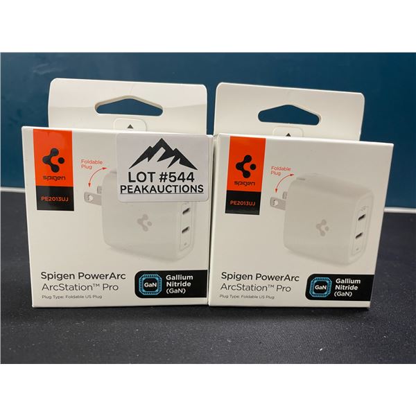 Lot of 2 Spigen PowerArc ArcStation Pro GaN Fast 40W Dual-Port Wall Chargers