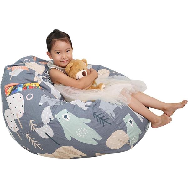 Lot of 1 Great Eagle Stuffed Animal Storage Bean Bag Chair Cover - 52 x 48 inches