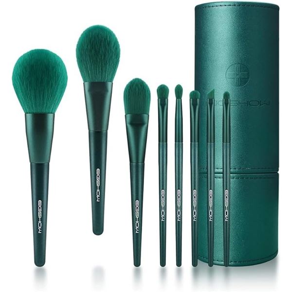 Lot of 2 Eigshow Professional Makeup Brush Sets - 8PC - Jade Green