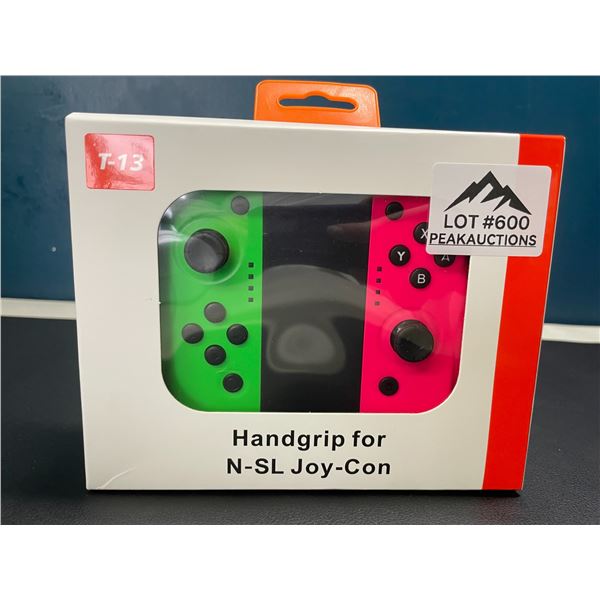 Lot of 1 Set of Joycons for Nintendo Switch with Handgrip - Green/Pink