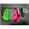 Image 2 : Lot of 1 Set of Joycons for Nintendo Switch with Handgrip - Green/Pink