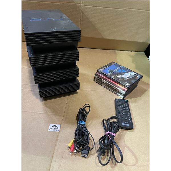 Lot of 4 Playstation 2 Consoles - Used; For Parts/Repair - With Games and Cords