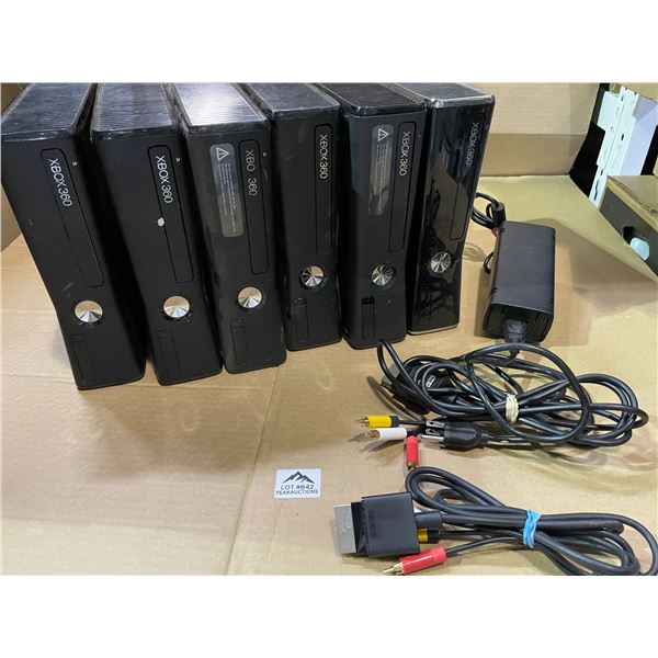 Lot of 6 Xbox 360 Consoles with Cords - Used - For Parts/Repair