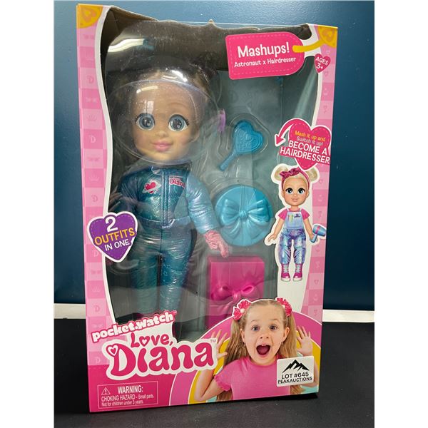 Lot of 1 Pocket Watch Love Diana Mashups Doll - Astronaut & Hairdresser Outfits