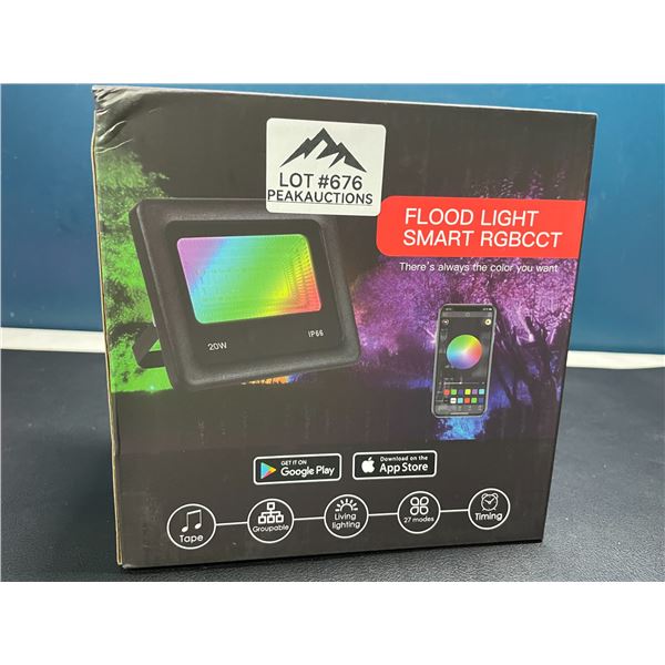 Lot of 1 2pack of RGB LED Smart Flood Lights w/ App Control