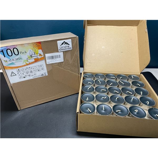 Lot of 2 Boxes of Tealight Candles - 100 Per Box!/200 Total