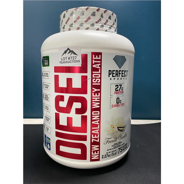Lot of 1 Tub of Diesel New Zealand Whey Isolate Protein Powder - Large 5LB Tub - French Vanilla