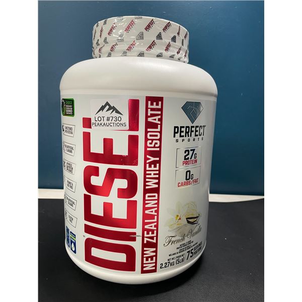 Lot of 1 Tub of Diesel New Zealand Whey Isolate Protein Powder - Large 5LB Tub - French Vanilla