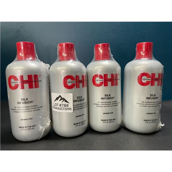 Lot of 4 Chi Silk Infusion Hair Leave-In Treatments - Hair Reconstructing Complex - 12 fl oz. each