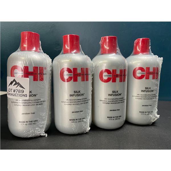 Lot of 4 Chi Silk Infusion Hair Leave-In Treatments - Hair Reconstructing Complex - 12 fl oz. each