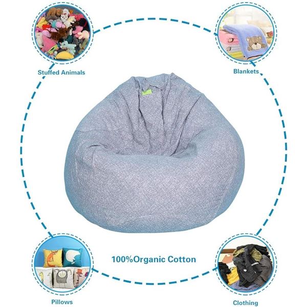 Lot of 1 Great Eagle Stuffed Animal Storage Bean Bag Chair Cover - 52 x 48 inches