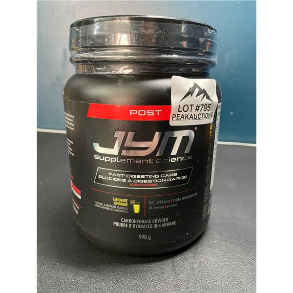 Lot of 1 Tub of JYM Post Supplement Science Carbohydrate Powder - Lemonade - 990G
