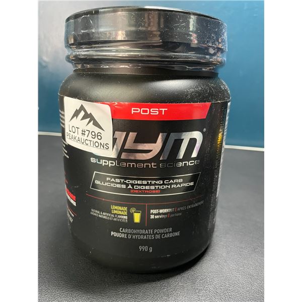 Lot of 1 Tub of JYM Post Supplement Science Carbohydrate Powder - Lemonade - 990G