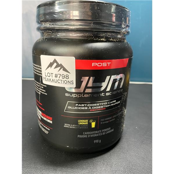 Lot of 1 Tub of JYM Post Supplement Science Carbohydrate Powder - Lemonade - 990G