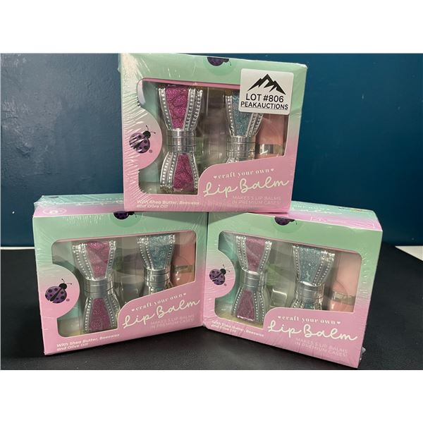 Lot of 3 Craft Your Own Lip Balm Sets