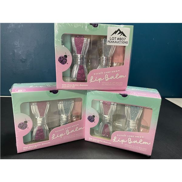 Lot of 3 Craft Your Own Lip Balm Sets