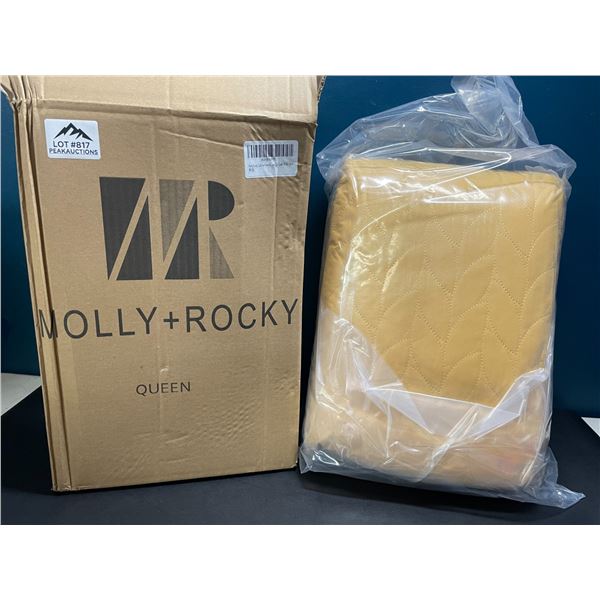 Lot of 1 Molly+Rocky Queen Size Quilt/Bedding Set - Yellow