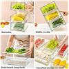 Image 2 : Lot of 1 2pack Set of Plastic Refrigerator Organizer Bins/Pull-Out Drawer Containers - Stackable
