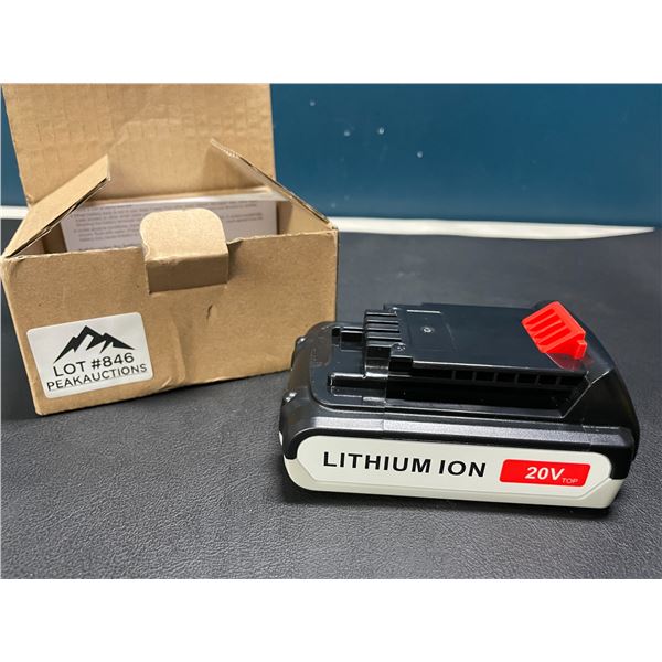 Lot of 1 Aftermarket Black & Decker 20V 3600mah Lithium-ion Battery: LBXR20