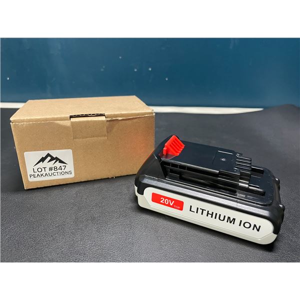 Lot of 1 Aftermarket Black & Decker 20V 3600mah Lithium-ion Battery: LBXR20