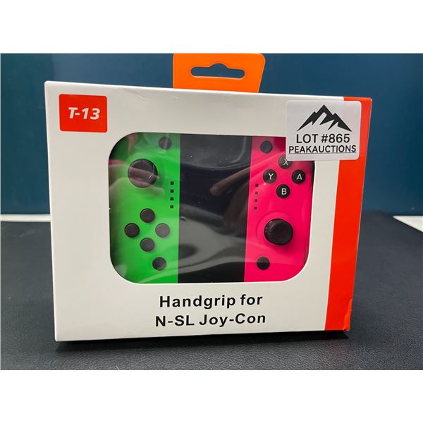 Lot of 1 Set of Joycons for Nintendo Switch with Handgrip - Green/Pink