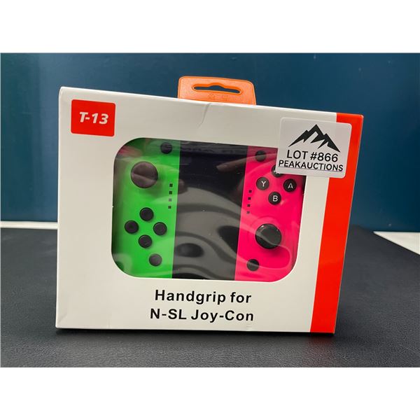 Lot of 1 Set of Joycons for Nintendo Switch with Handgrip - Green/Pink