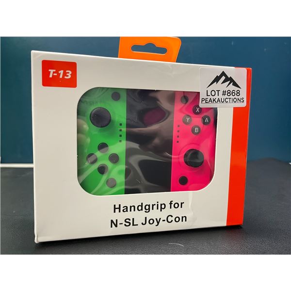 Lot of 1 Set of Joycons for Nintendo Switch with Handgrip - Green/Pink