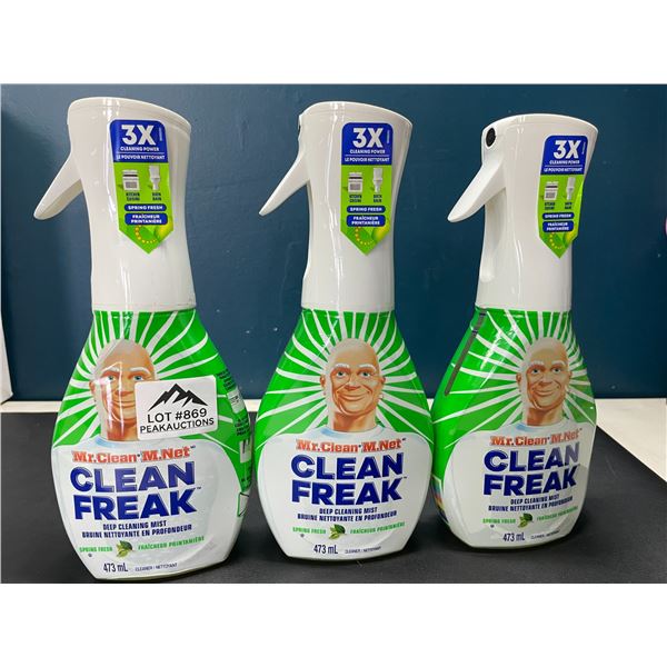 Lot of 3 Bottles of Mr.Clean Clean Freak Deep Cleaning Mist