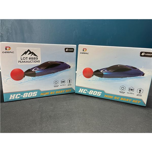 Lot of 2 DEERC HC-805 Mini R/C Boats