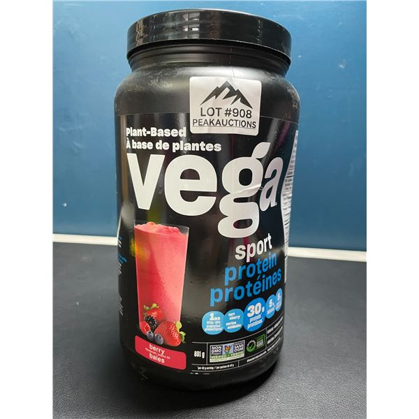 Lot of 1 Tub of Vega Sport Plant-Based Protein Powder - Berry - 801G
