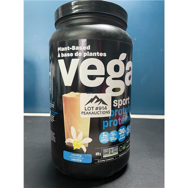 Lot of 1 Tub of Vega Sport Plant-Based Protein Powder - Vanilla - 828G