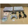 Image 1 : Lot of 2 Playstation 1 Consoles - Used - w/ Games and Cords