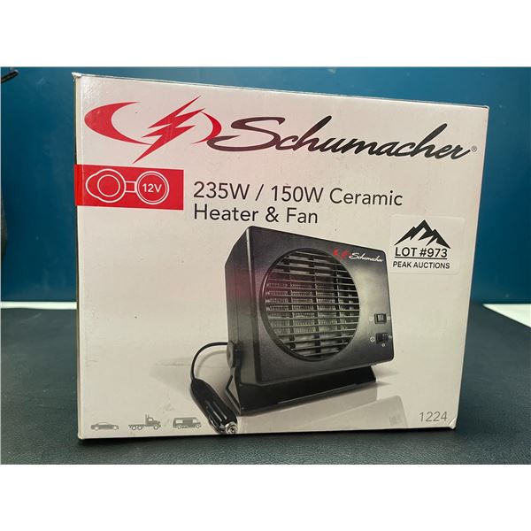 Lot of 1 Schumacher 235W/150W Ceramic Heater & Fan - Brand New!