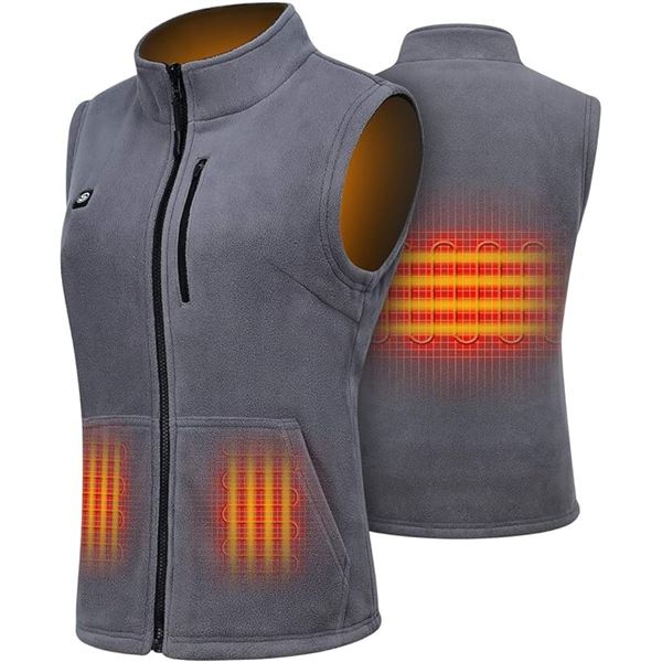 Lot of 1 Songway Heated Fleece Vest w/ Rechargeable Power Bank - Size Large