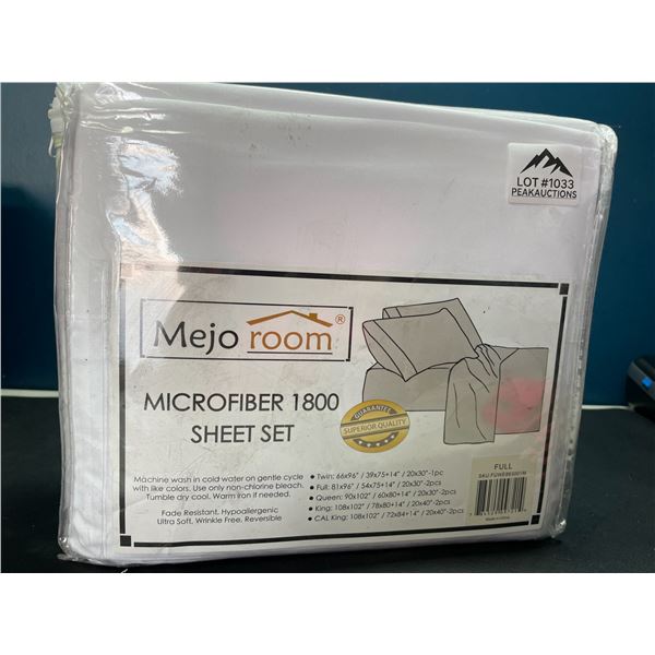Lot of 1 Microfiber 1800 Bed Sheet Set - Full Size - White