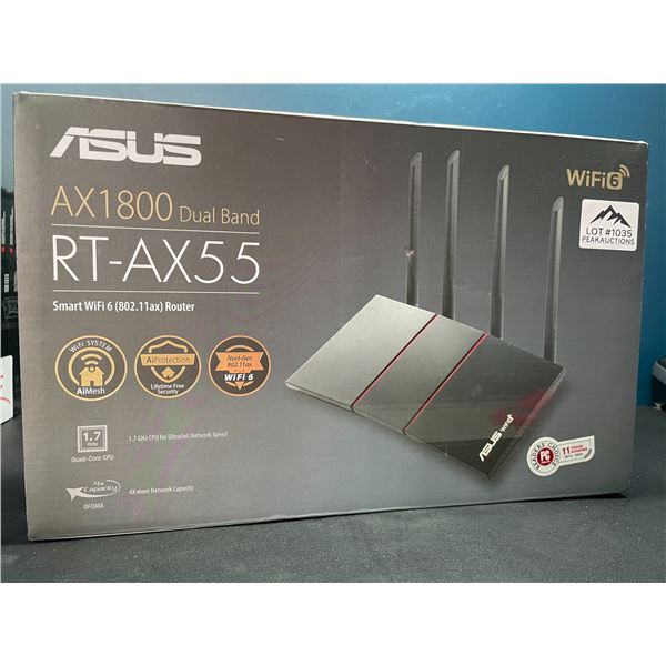 Lot of 1 ASUS AX1800 Dual Band RT-AX55 Smart Wifi 6 Router