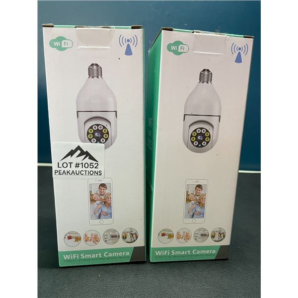 Lot of 2 WiFi Indoor Panorama Home Security Cameras - Lightbulb Style w/ Lighting Function