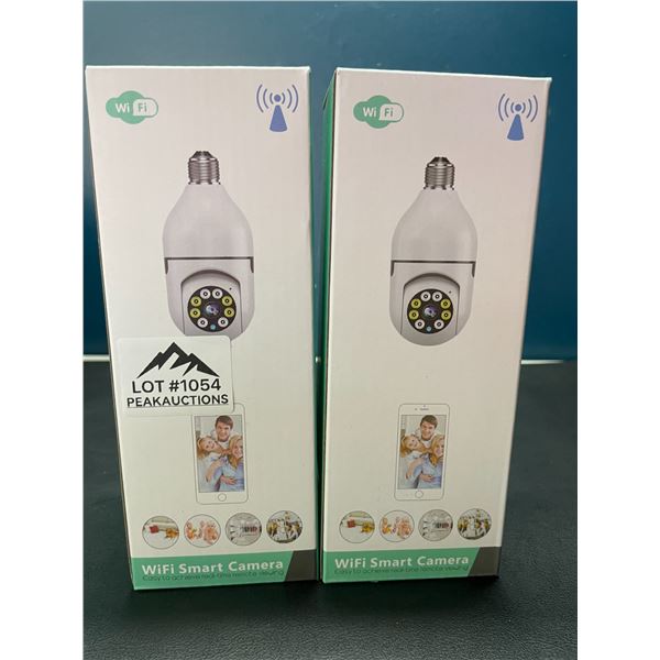 Lot of 2 WiFi Indoor Panorama Home Security Cameras - Lightbulb Style w/ Lighting Function