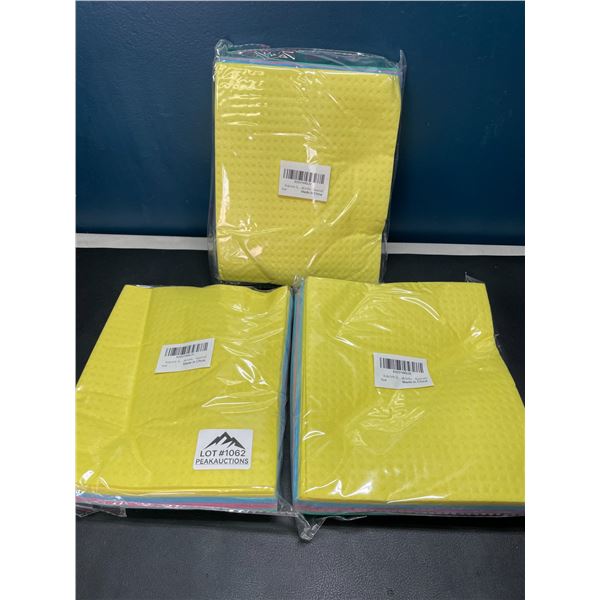 Lot of 3 Multi-Packs of Dishcloth Sponges/Cleaning Pads - Large Size Pads