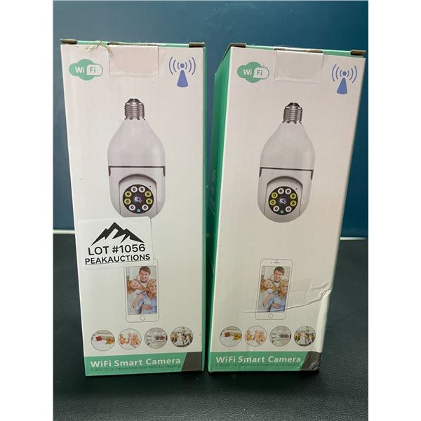 Lot of 2 WiFi Indoor Panorama Home Security Cameras - Lightbulb Style w/ Lighting Function