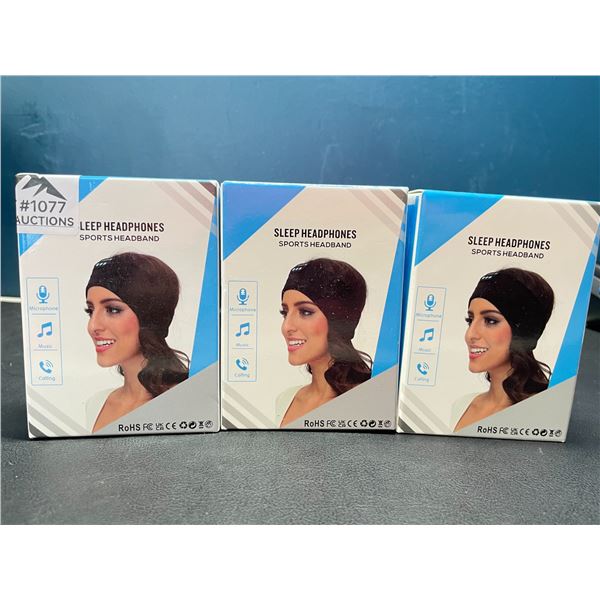 Lot of 3 Sleep Headphones/Sports Headbands - Listen to Music, Make Calls, etc.!