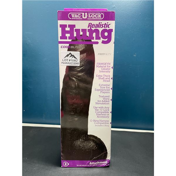 Lot of 1 Vac U Lock Realistic Hung Code Black Sex Toy
