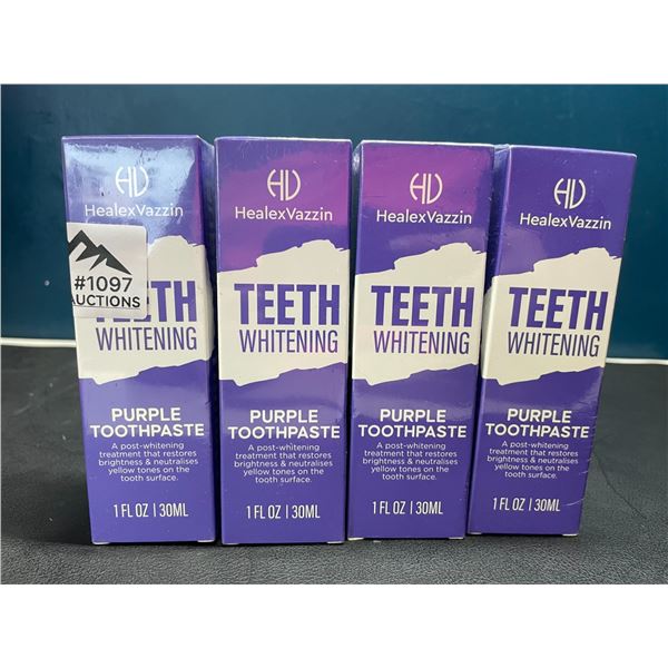 Lot of 4 Boxes of Teeth Whitening Purple Toothpaste -30ml each