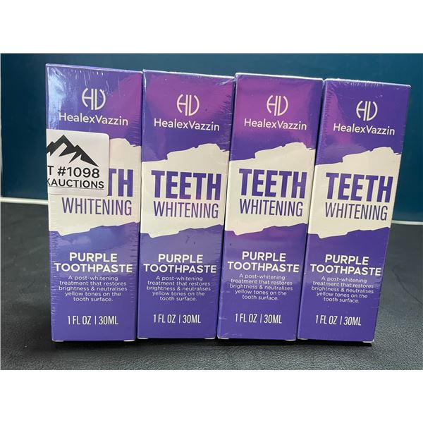 Lot of 4 Boxes of Teeth Whitening Purple Toothpaste -30ml each