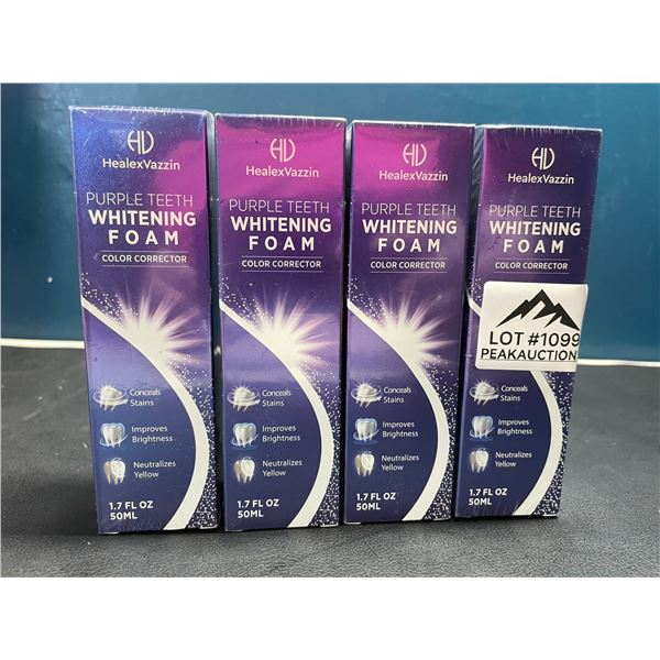 Lot of 4 Boxes of Purple Teeth Whitening Color Corrector Foam - 50ml each